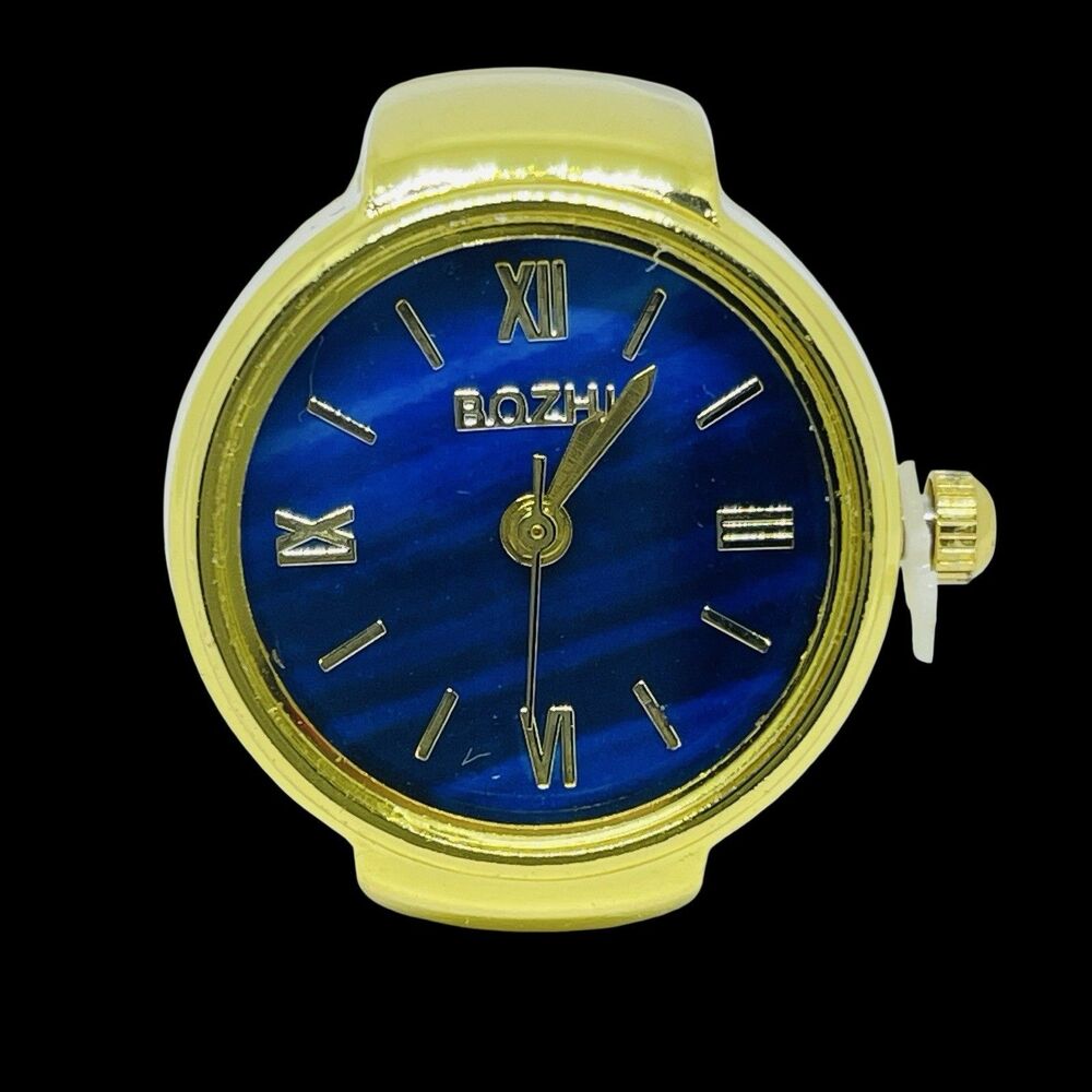 BOZHI Ring Watch Gold Design With Crystals New